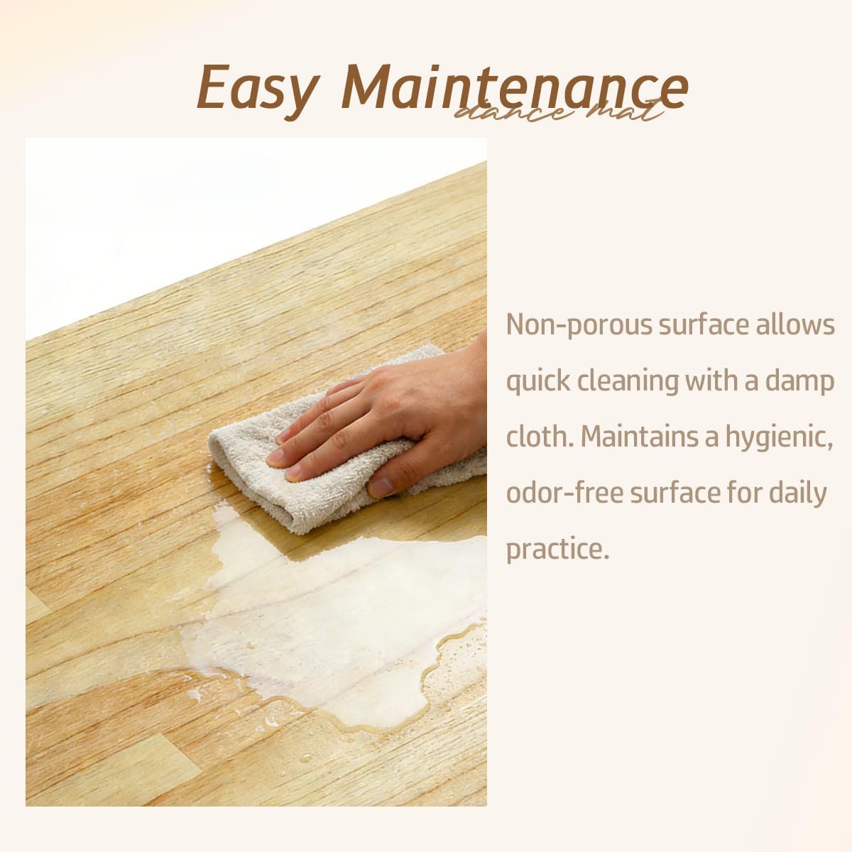 Marley Dance Floor, 4Ft x 6Ft Portable Dance Floor, Thickened PVC Dances Floor Mat Dance Floors for Ballet Tap Dance Board Pop Dances, Jazz Dance, For Professional Studios And Home Use