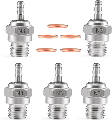 N3 - Bujía incandescente caliente para motores RC Nitro Motores Car Truck Buggy Pack de 5, bujías para Traxas T-maxx Kyosho HSP1 HPI Redcat