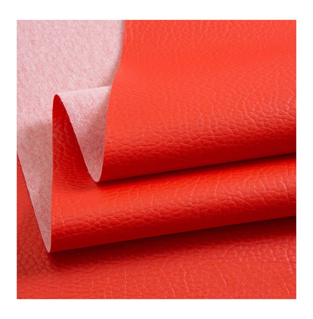 Tissu simili cuir d'ameublement rouge 1.4x3m cuir PU pour tapisserie chaise et art artisanat