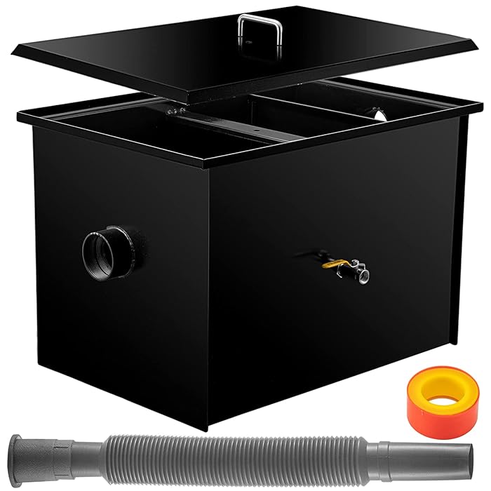Buy VEVOR Commercial Grease Interceptor 20 LB, Carbon Steel Grease Trap