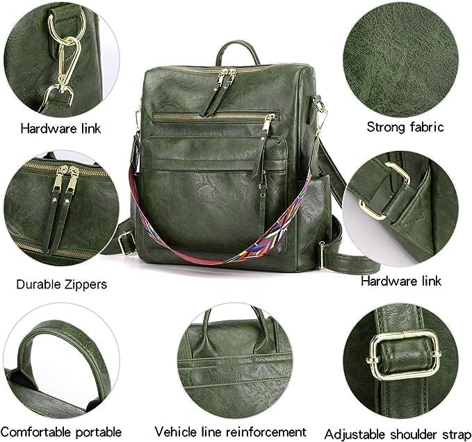 Image of Women's Fashion Backpack with Shoulder Strap Stylish Leather Backpack for Women | Shoulder Bag for Women & Girls | Anti Theft | Multipurpose Travel Bag for Women | Adjustable Shoulder Straps