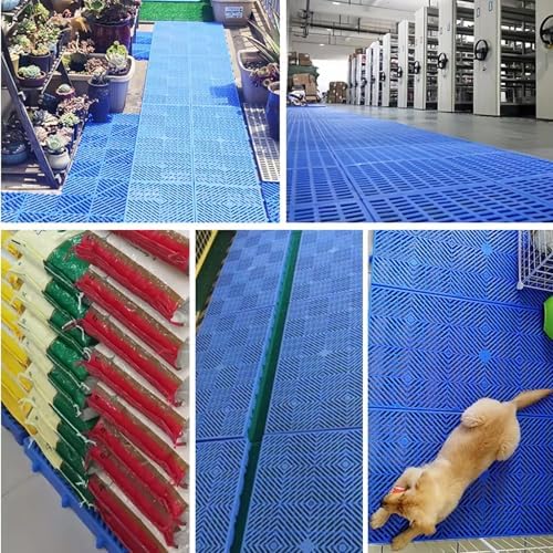 2 Pack Lightweight Waterproof Plastic Pallets, Nestable Anti-Slip Storage Grids for Garage, Warehouse & Supermarket - Durable Red Breathable Floor Pads for Efficient Organization