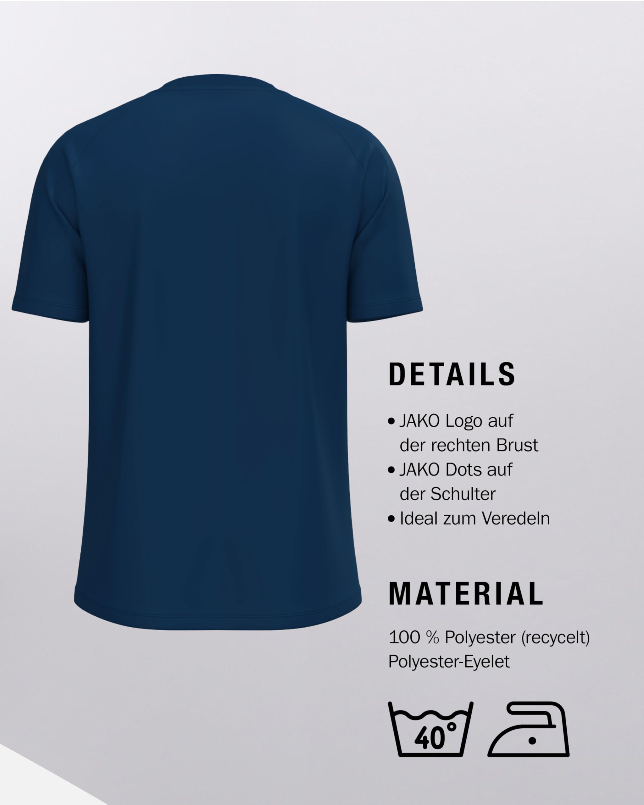 JAKO Unisex T-Shirt One, Navy/Citro, M – Ansicht 5