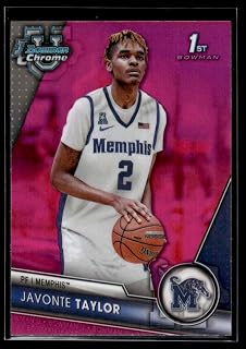 Basketball 2023-24 Bowman University Chrome Refractor Pink #53 Javonte Taylor