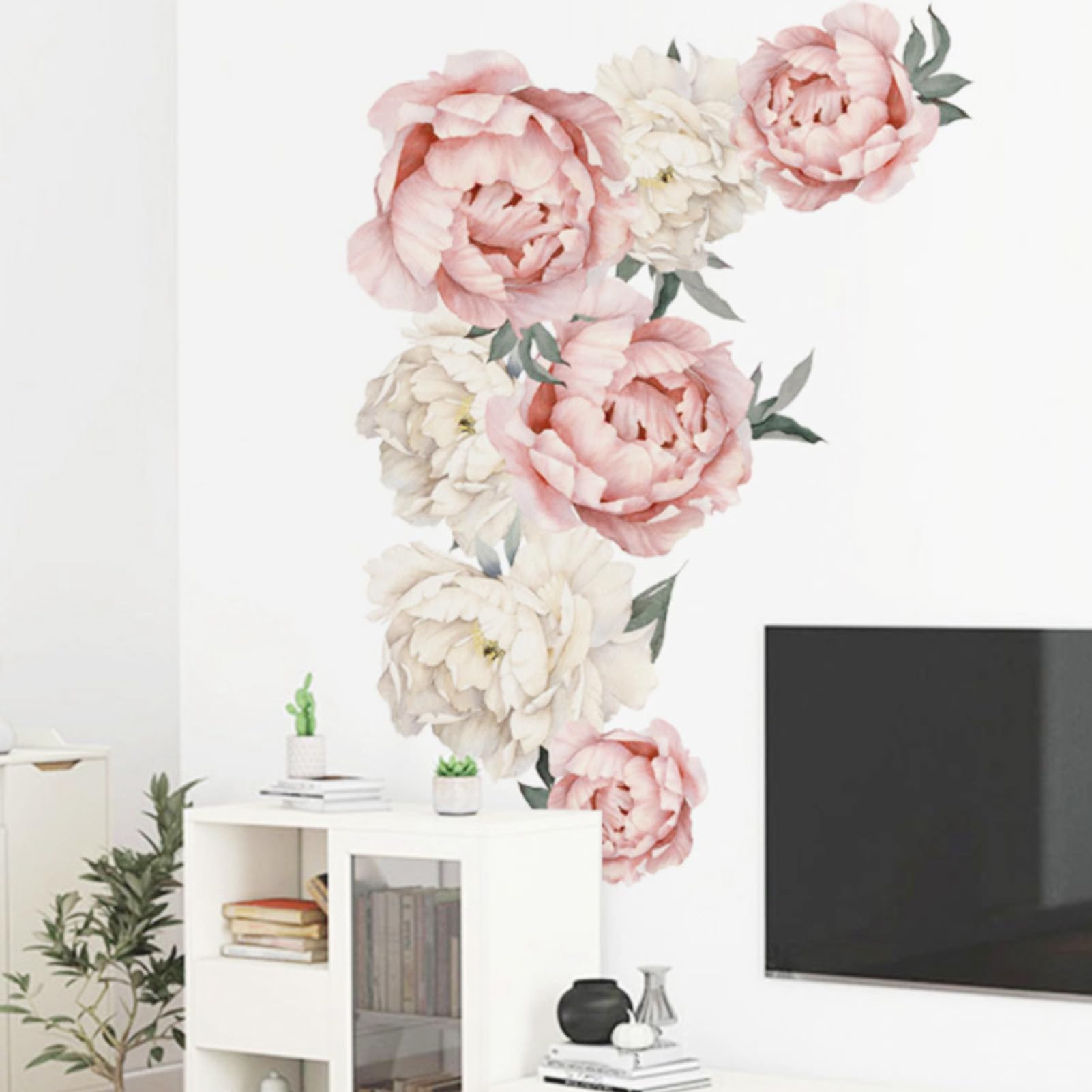 WGFOIP Peony Flowers Wall Sticker, 3D Floral Decals Wallpaper Decor Wall Art Mural for Bedroom Living Room Decor - Image 4