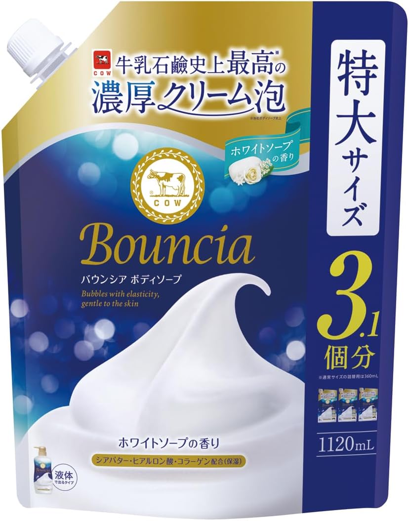 Bouncia Body Soap, White Soap Scent, Refill, 44.1 fl oz (1,120 ml)
