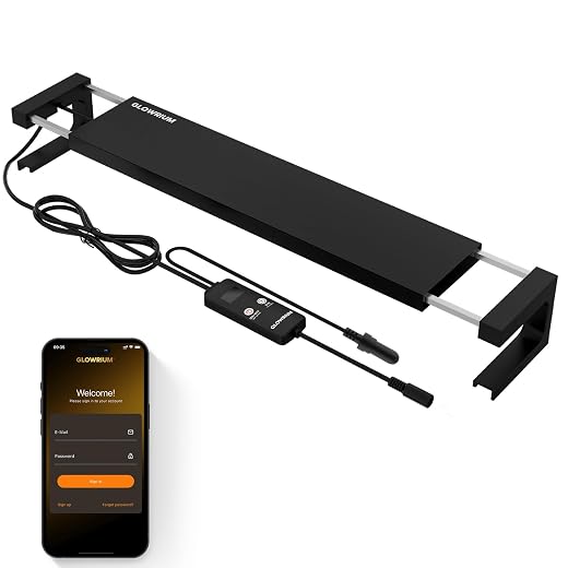Saltwater Aquarium Light,Smart Reef Coral Light,App with Bluetooth + WiFi Dual Control,Multi-Zone Spectrum for Saltwater Fish and Reef Tanks,with Real Time Water TemperatureSensor (18-24 in)