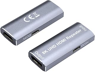 Bytecc HDMI Repeater,HDMI Amplifier Repeater,8K HDMI Signal Booster Support Audio Formats DTS-HD/Dolby truehd/DTS/Dolby-ac3 / DSD (Gray HDMI 2.1)