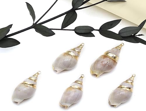 Miniatura 5 de 20 colgantes de concha natural, colgantes de conchas en espiral, conchas de playa, caurie, conchas marinas, dijes de joyería de océano para playa,
