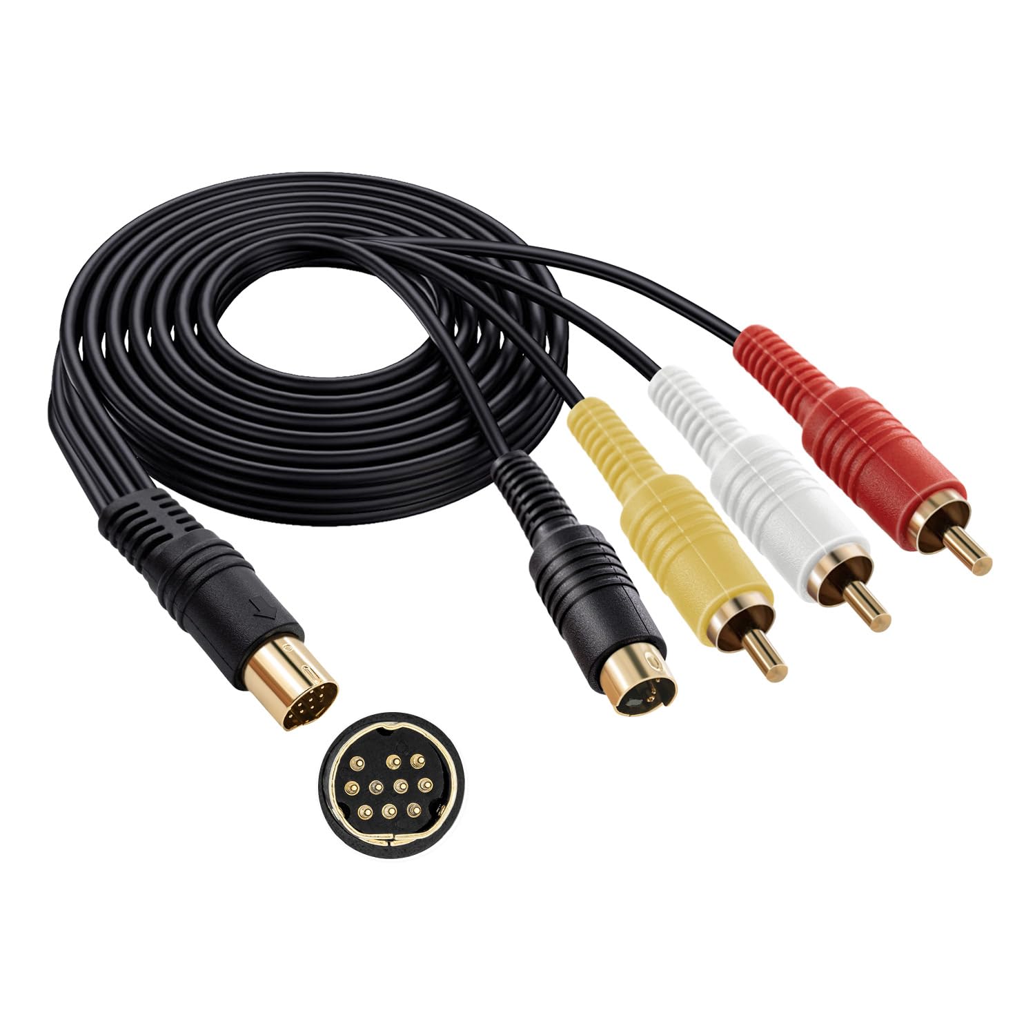 Mcbazel Cavo adattatore per TV Video Composito S-AV in oro placcato per Sega Saturn
