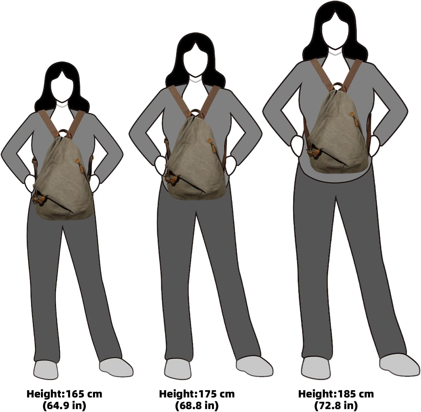 KL928 Canvas Vintage Backpack – Large Casual Daypack Outdoor Travel Rucksack Hiking Backpacks for Men Women - Image 5