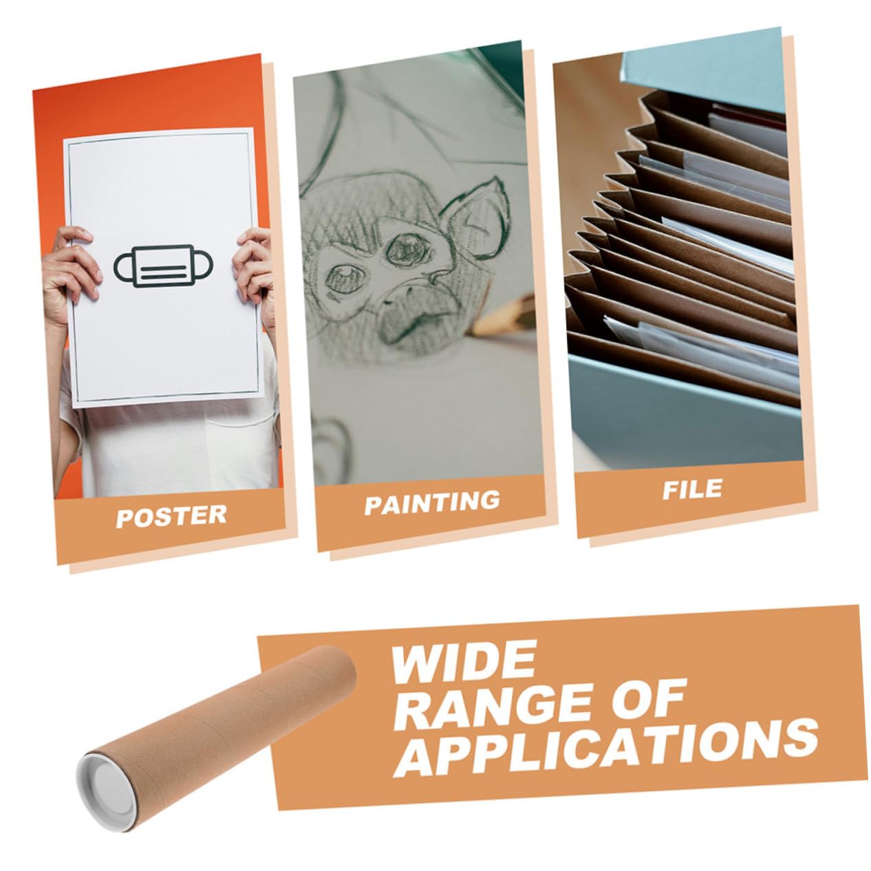 8stücke Kraftpapier Versandröhren Mit Kappen Für Dokumente Poster Und Kunstwerke Robuste Aufbewahrungslösung Für Kreative Projekte Und Sicheren Versand