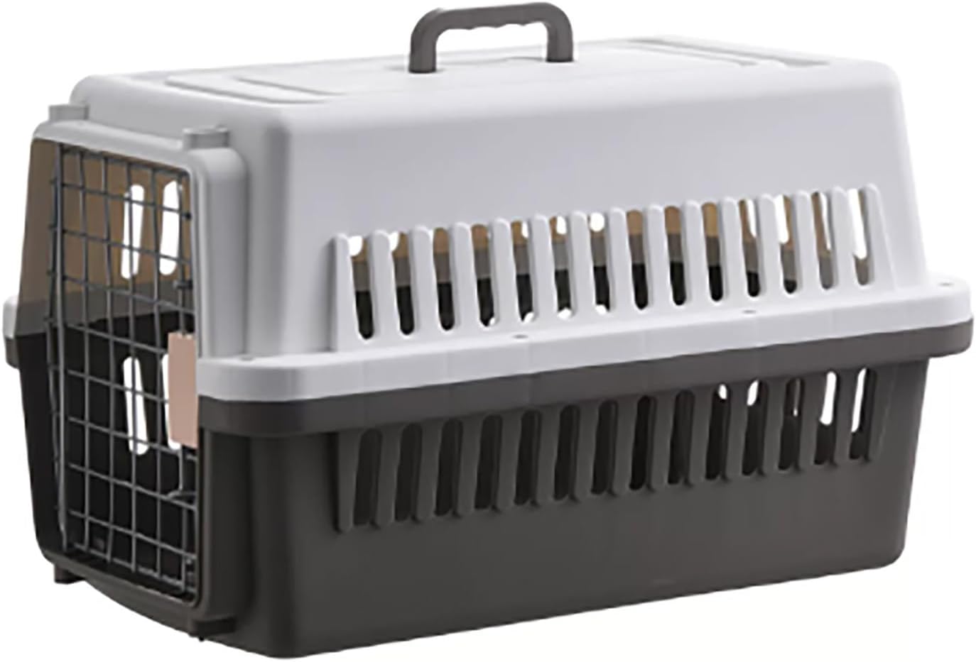 Cat Crate, Breathable Pet with Carrier Comfort Grip Handle and Metal Grid Front Door, Portable Pet Transport Box for Stress Free Journeys(Gray)