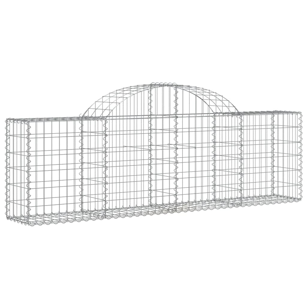 Vidaxl Silver Arched Gabion Basket - Galvanised Iron Garden Barrier For Outdoor Decoration And Protection