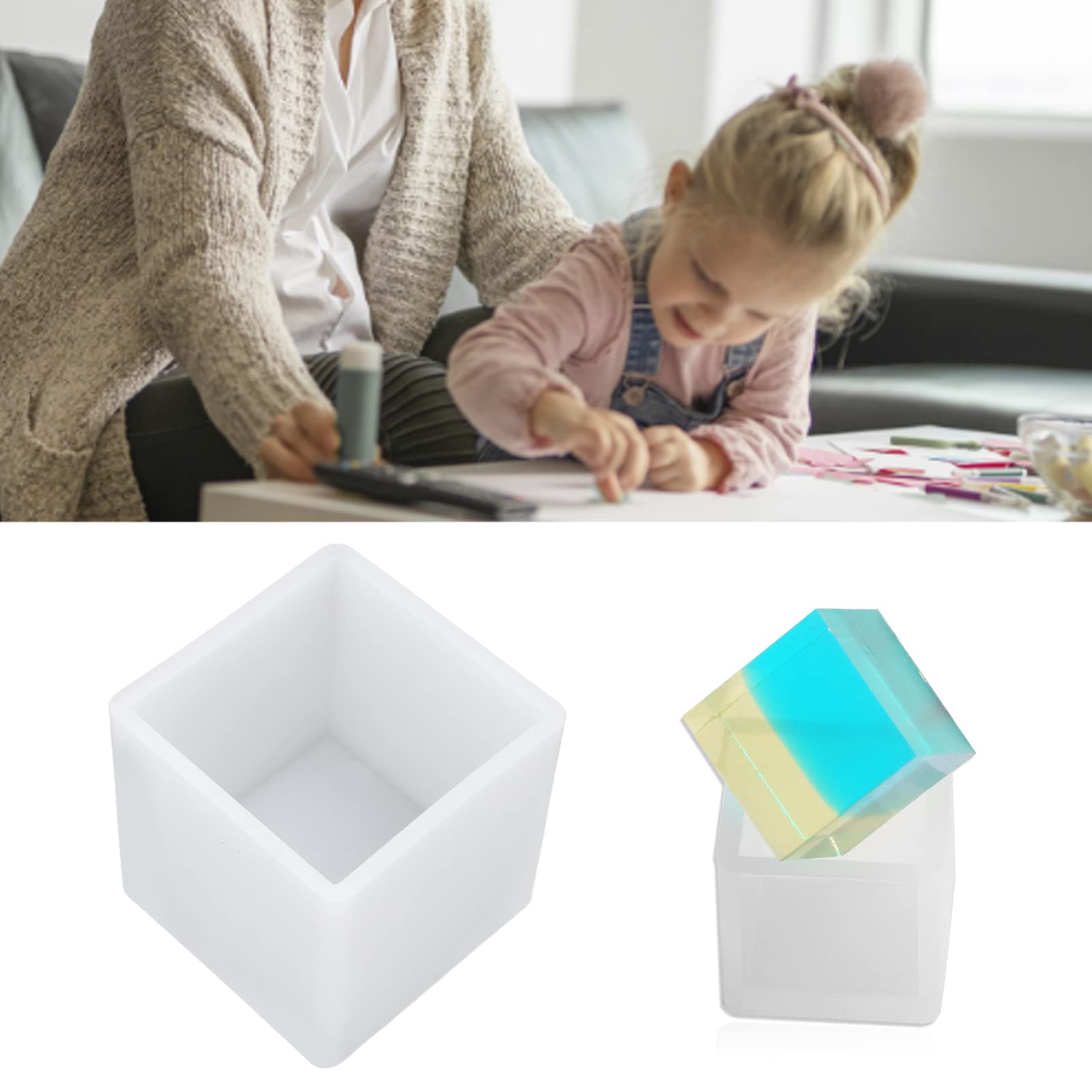 Set 4 Stampi In Silicone Per Resina – Cubi Trasparenti Antiaderenti, Formati Vari Per Gioielli E Oggetti Fai Da Te - 3