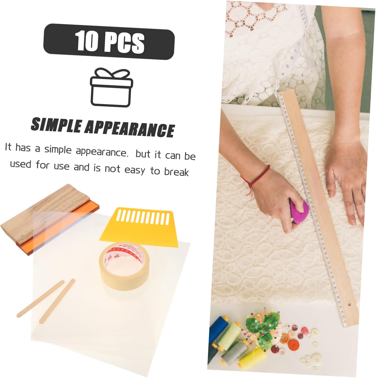 OSALADI 1Set Screen Printing Kit with Durable Squeegee and Flat Scraper for Graphic Textile Applications for DIY Enthusiasts and Professionals