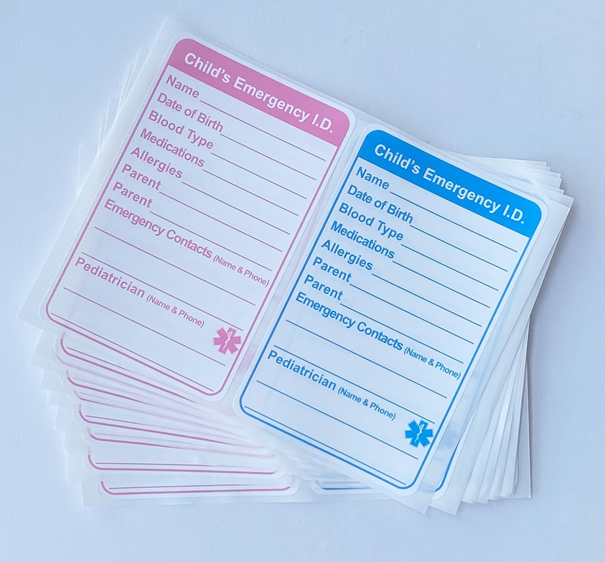 2.5x4 inch 20PCS Infant in Case of Emergency Stickers Child Emergency Contact Car Seat Safety Alert Attachment Stickers