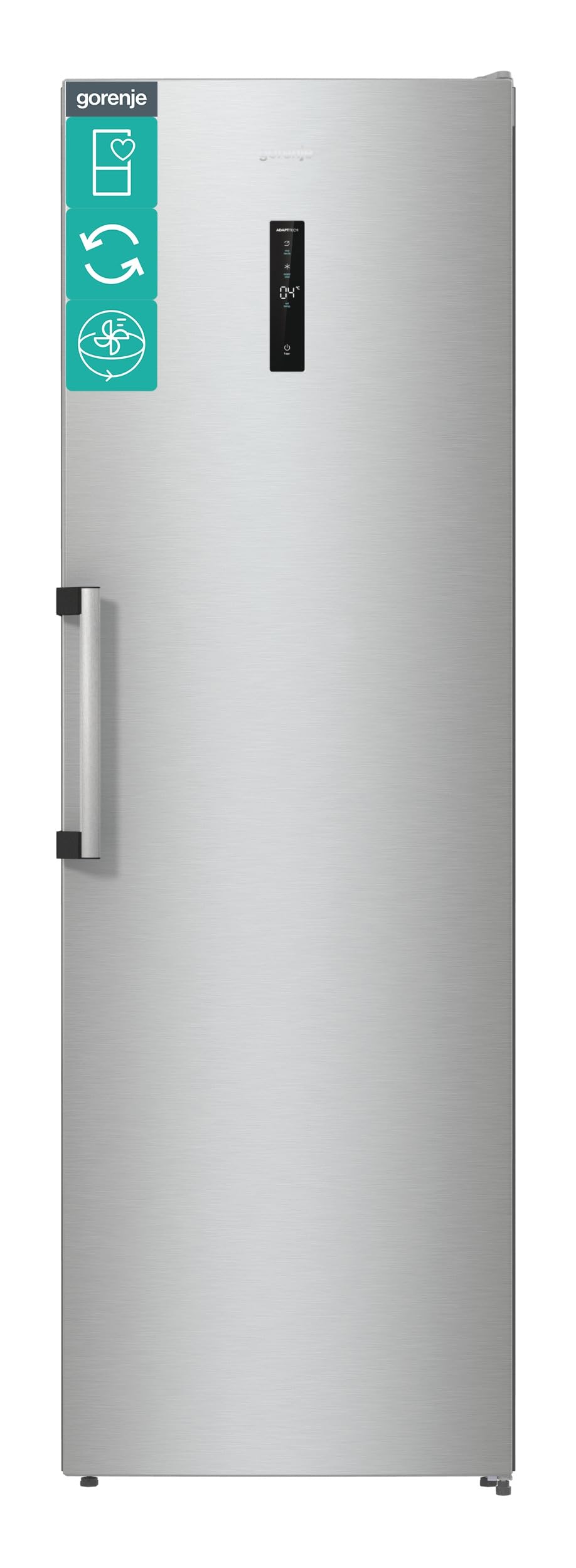 Gorenje R 619 CSXL6 Kühlschrank / 185 cm/Inverter Kompressor/CrispZone mit Feuchteregler/AdaptTech/Umluftkühlsystem/Schnellkühlfunktion/Kühlteil 384 l/EEK C/Inox Look, Edelstahl- Look