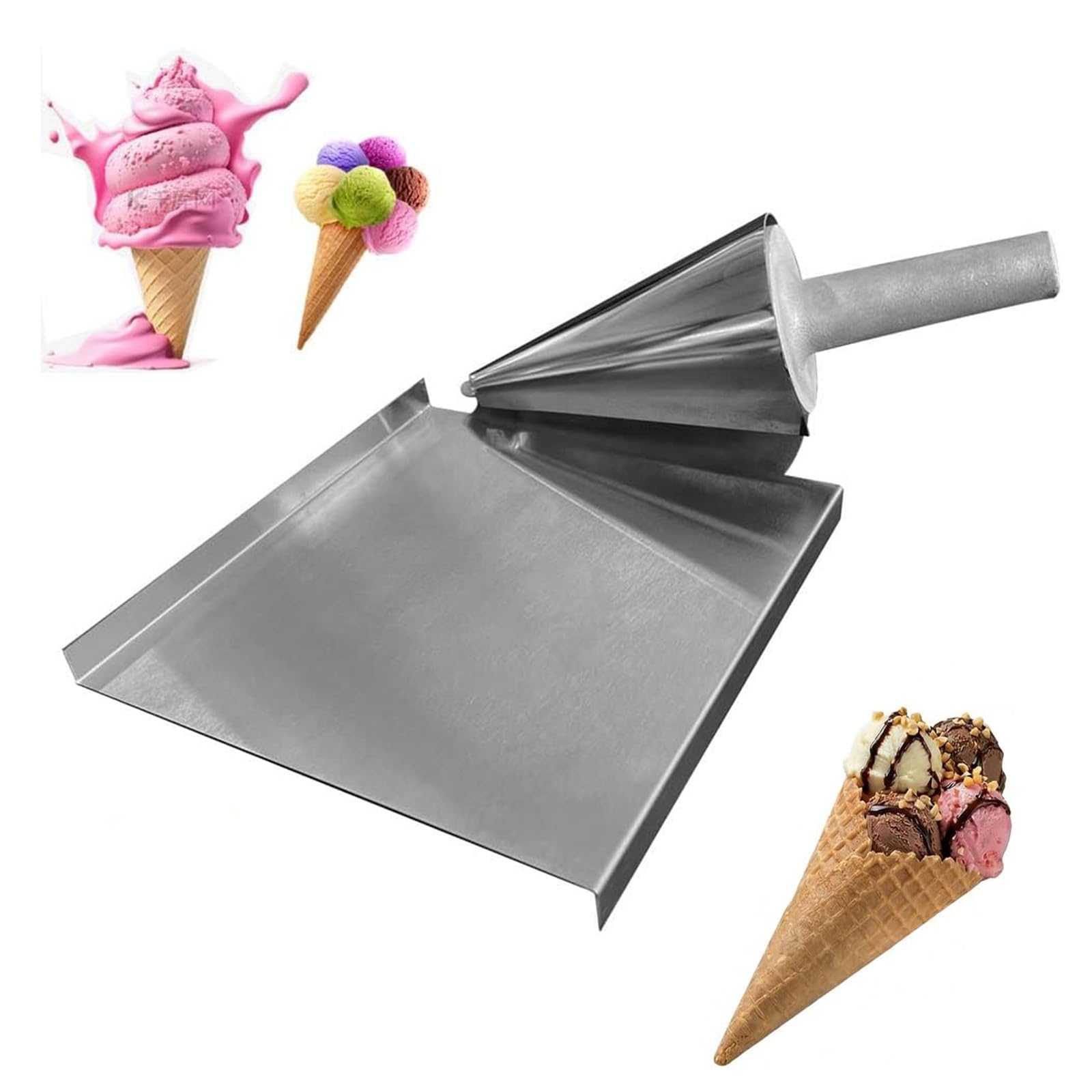 YNIYUJKL Ice Cream Waffle Cone Roller, Nonstick Waffle Cone Shaper Tool With Stainless Steel Base, Diy Manual Mold For Making Crispy Egg Rolls And Pastry Shells