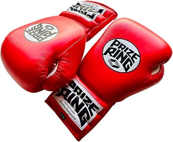 PRIZE RING "Professional SX" Boxing Gloves Lace-Up Red 14oz