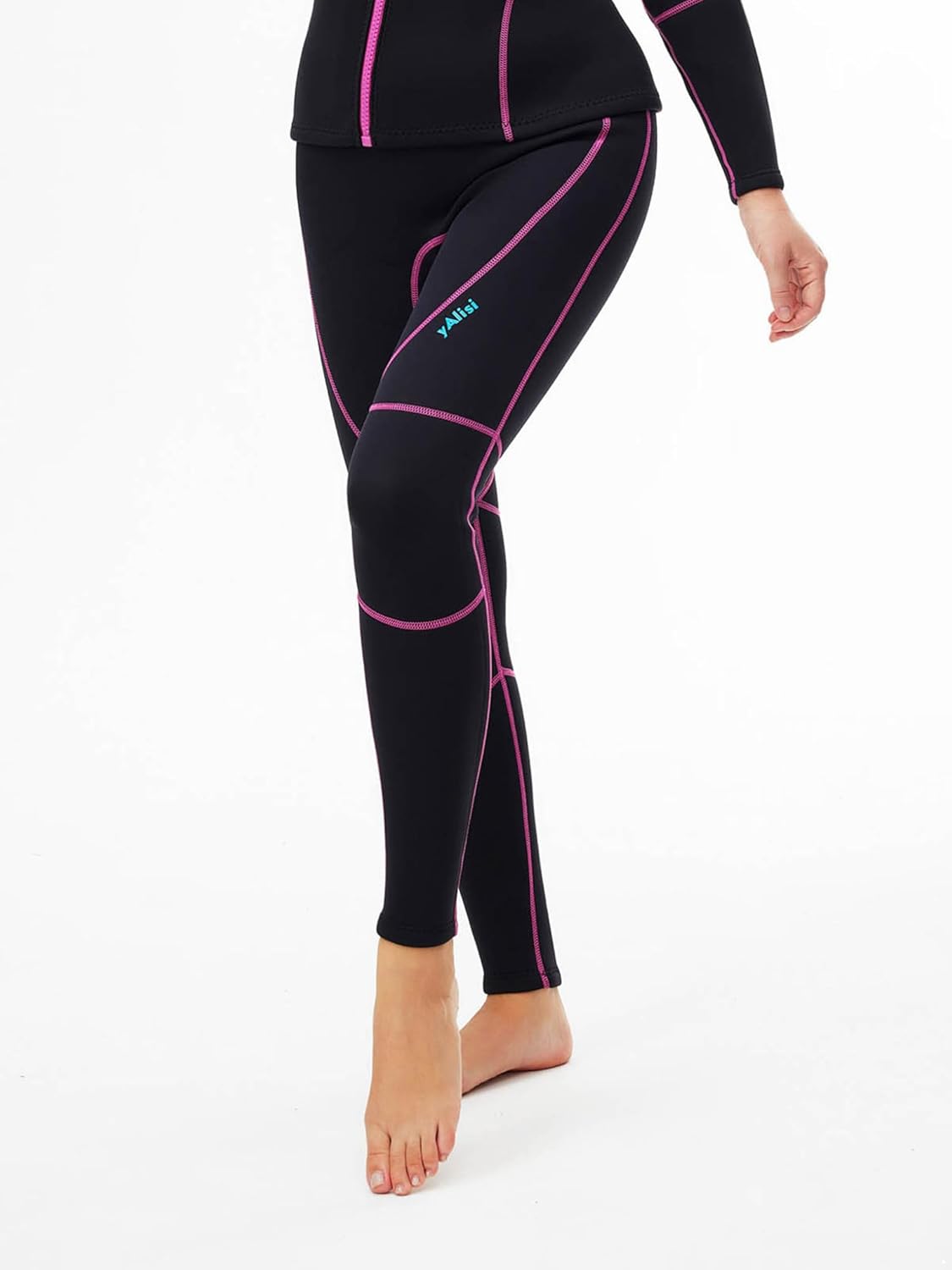 Hansber Women 3mm Neoprene Thermal Wetsuit Leggings Waterproof Swim Pants for Diving Surfing Swimming Black 4X-Large