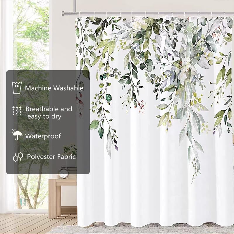 Image of LLSCL Yellow Droop Leaves Fabric Shower Curtain Liner with Magnets, Tire Pattern Waterproof Hotel Quality, 72 x 72 Machine Washable