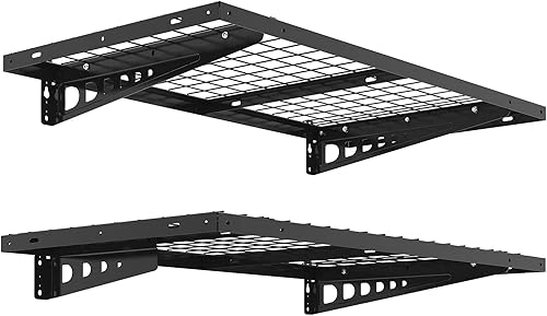 FLEXIMOUNTS Paquete de 2 estantes de pared para almacenamiento de bicicletas de 2 x 4 pies, 24 x 48 pulgadas, color blanco