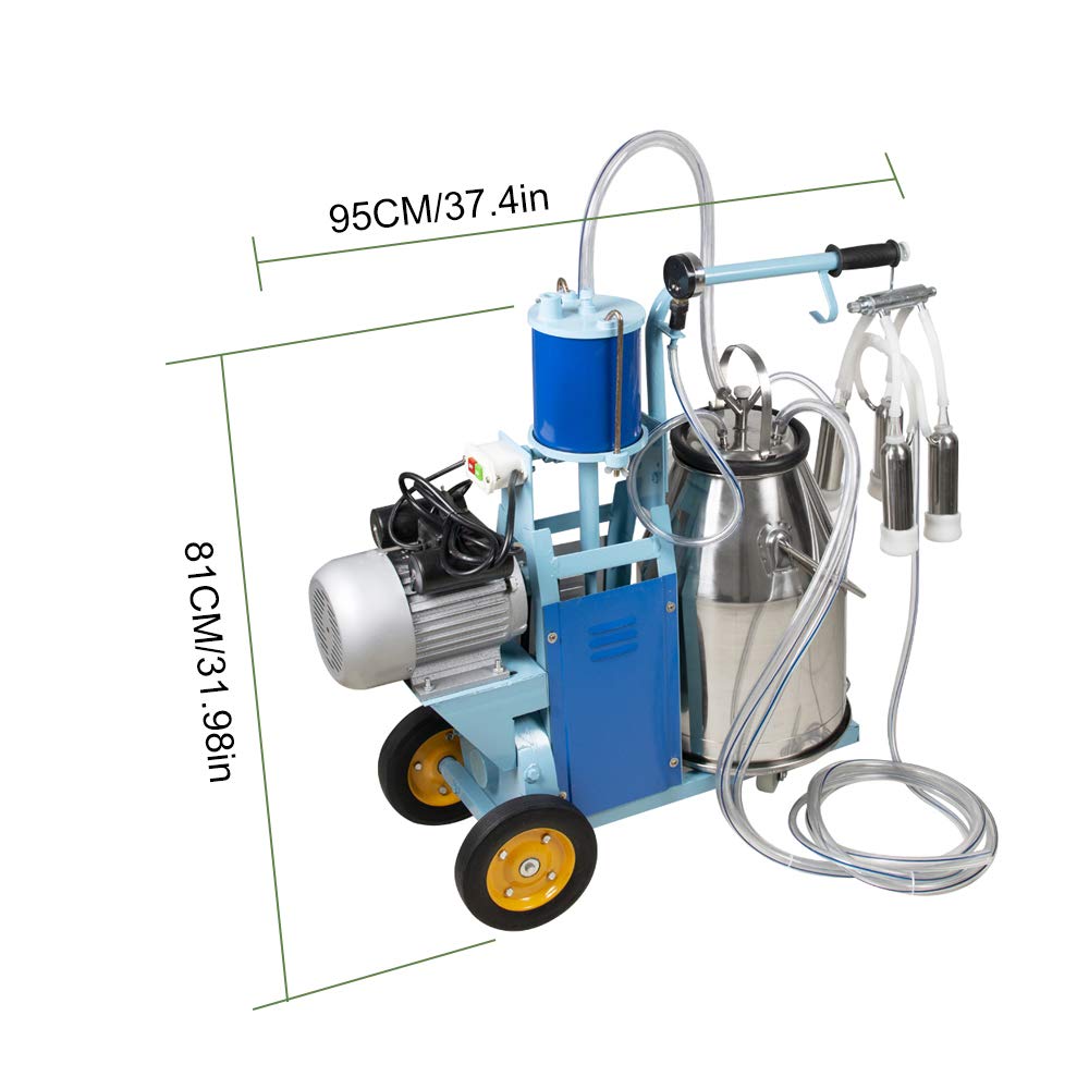 funchic Electric Milking Machine for Cows 110V Farm Cows Milking Machine with 25L 304 Stainless Steel Bucket : Patio, Lawn & Garden