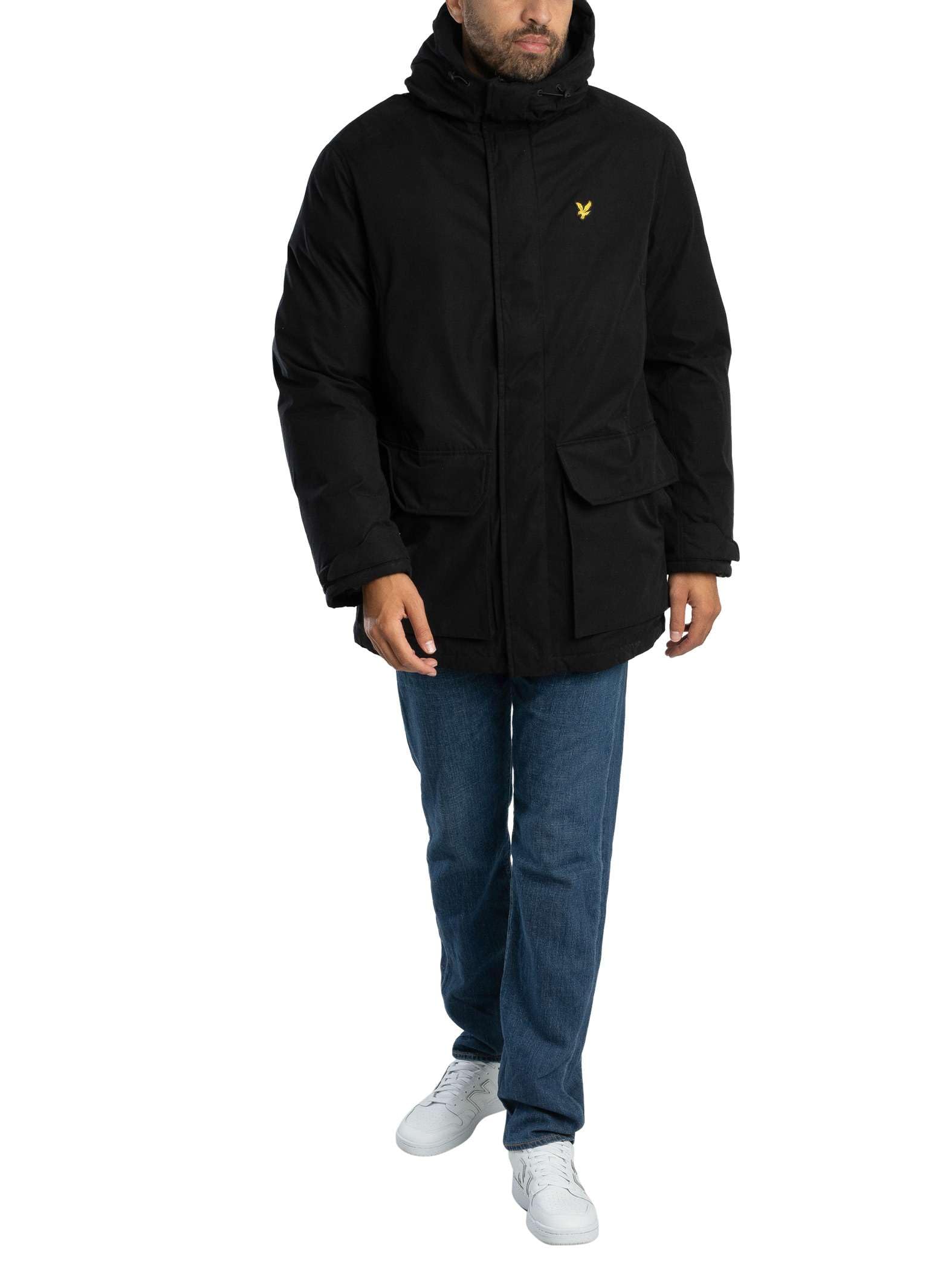 Lyle & Scott Uomo Giacca Parka A Membrana, Jet Black, XXL