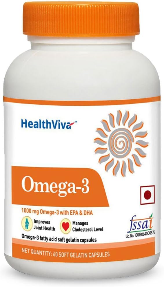 HealthViva Omega 3 Supplement - 60 Softgels