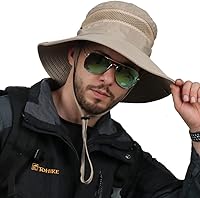 Vista 11 de CAMOLAND Sombrero de pesca para hombre, sombrero de ala ancha y grande con protección UV al aire libre