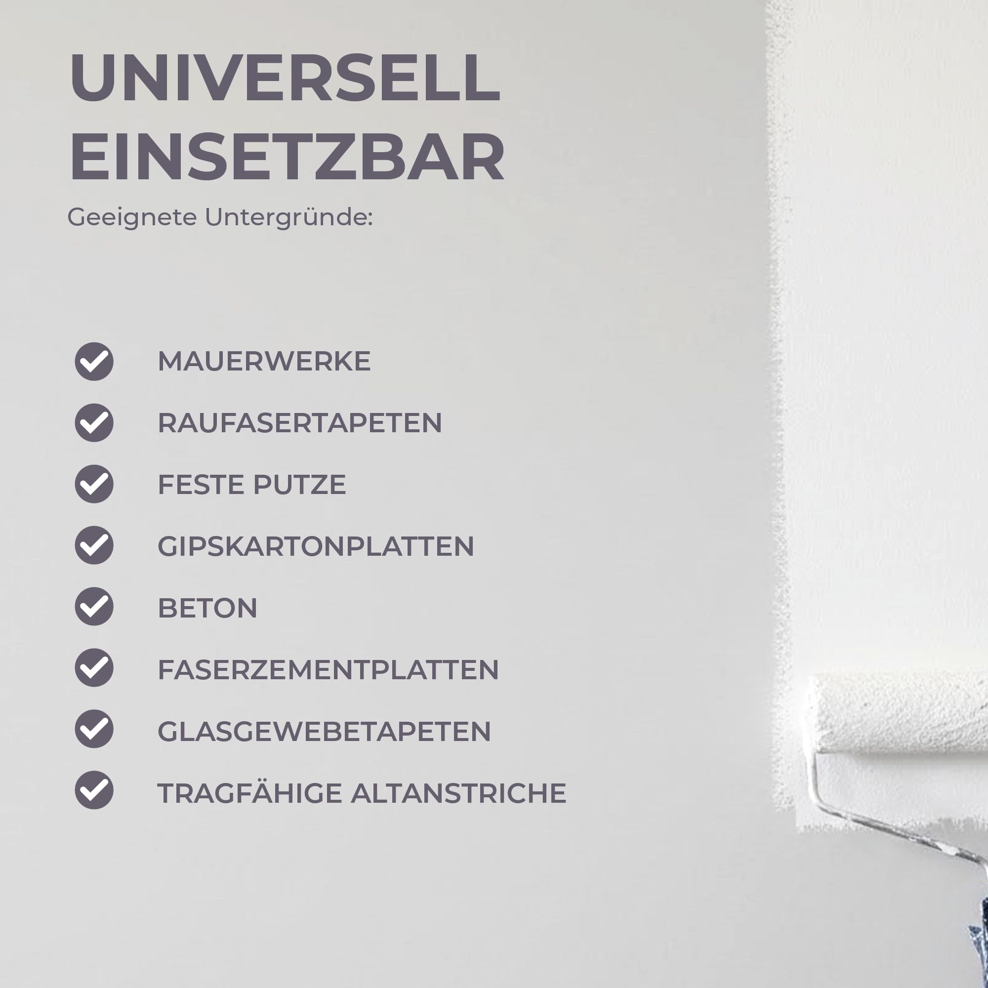 derendo Latexfarbe Graubeige abwaschbar hohe Deckkraft Wandfarbe matt 5l