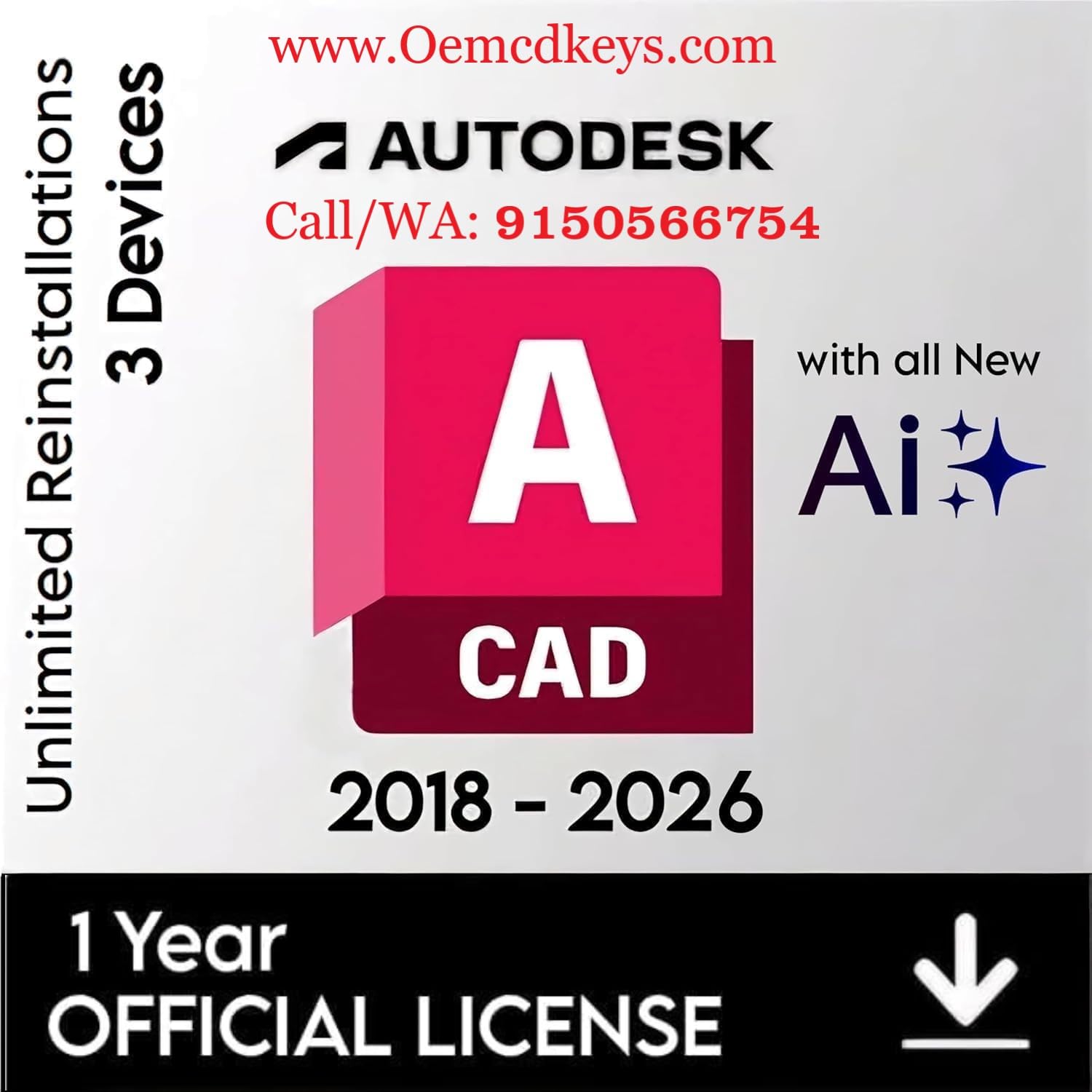 OFFICESYNC Autocad Software 1-Year Subscription (1 User, 3 Devices) (For Windows, Macos, Android, Ios, M1, M2) (All Original Versions Included) (Quick Delivery)-image-0