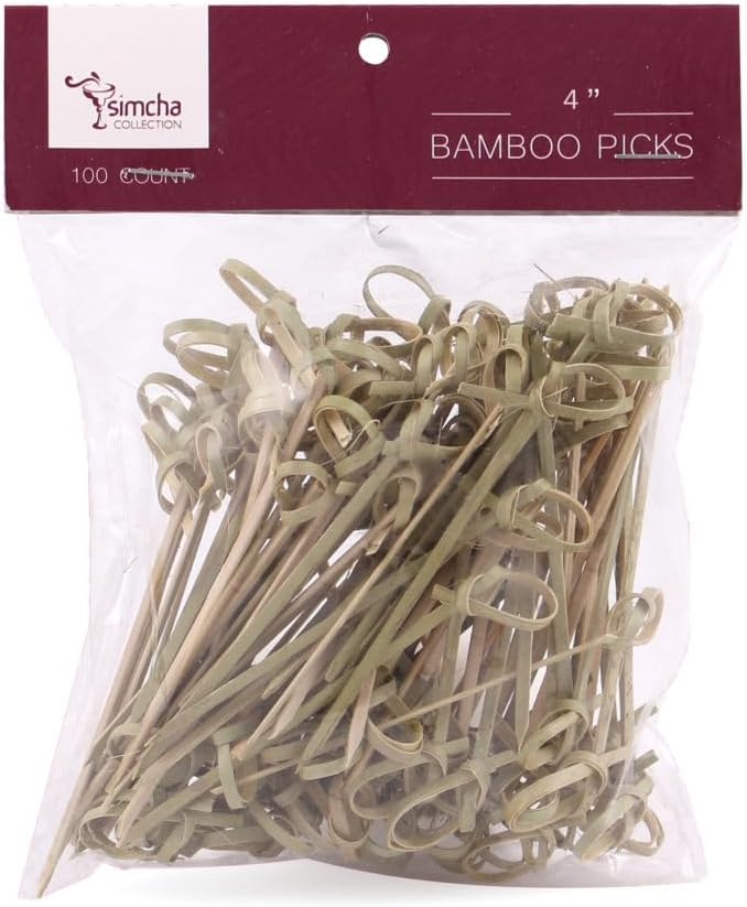 Bamboo Picks 3.5 Inch, 2400-Count Bulk Case, 24 Packs x 100, Disposable Wooden Food Picks for Appetizers, Sliders, Sandwiches, Cocktails and Catering