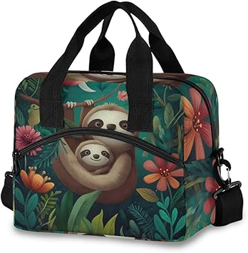 Blueangle Cute Sloths Lunch Bags for Women&Men, Lunch Tote Bag Lunch Box Water-resistant Thermal Lunch Bag Cooler Bag Lunch Organizer