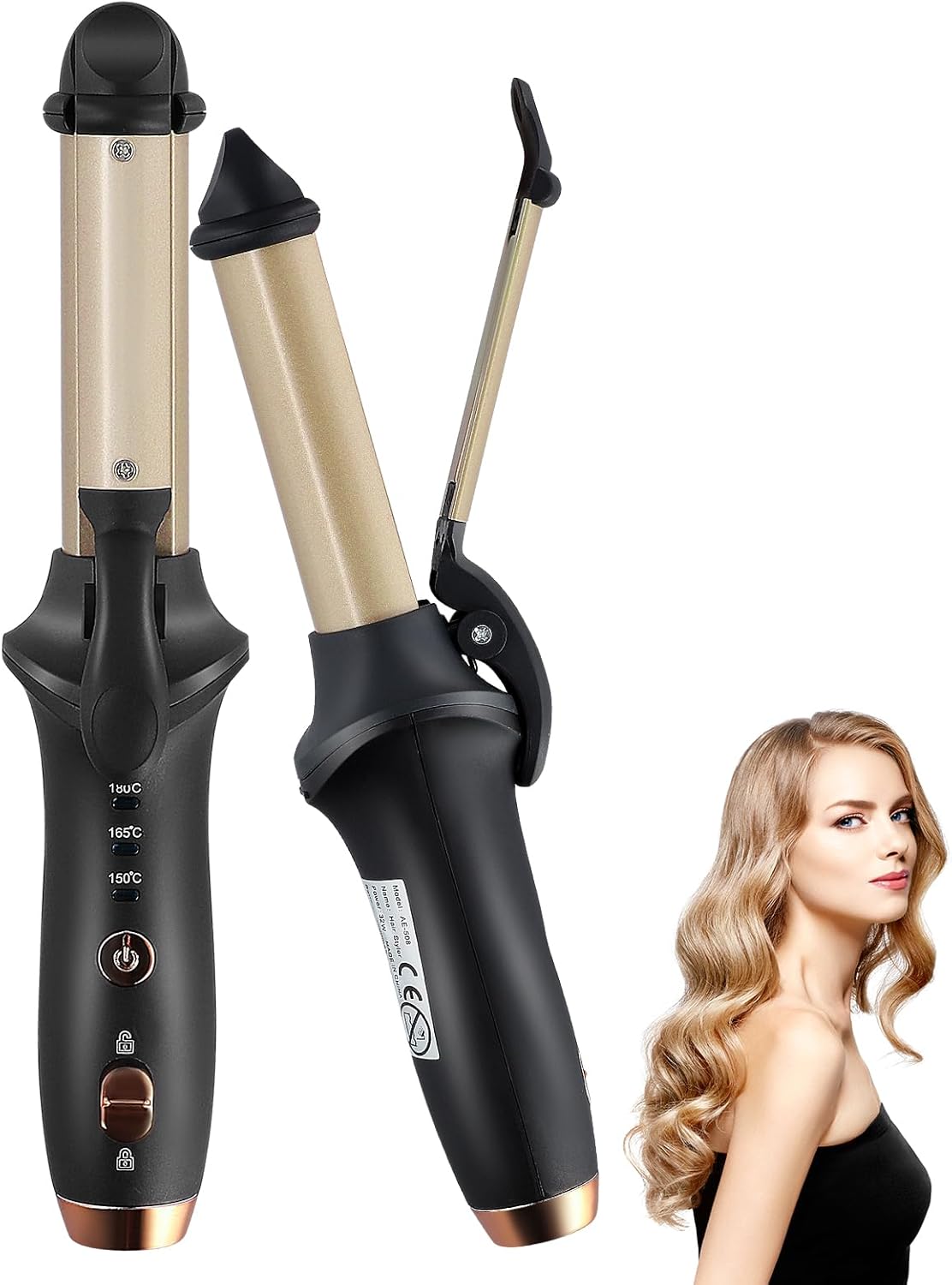 Cordless Hair Curler, 2 in 1 Travel Mini Hair Tongs for Short Hair, Portable Curling Iron for