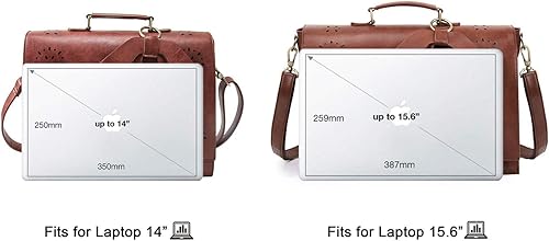 Miniatura 8 de ECOSUSI Maletín para mujer, de piel vegana, para el trabajo, bolso de hombro para computadora con lazo desmontable