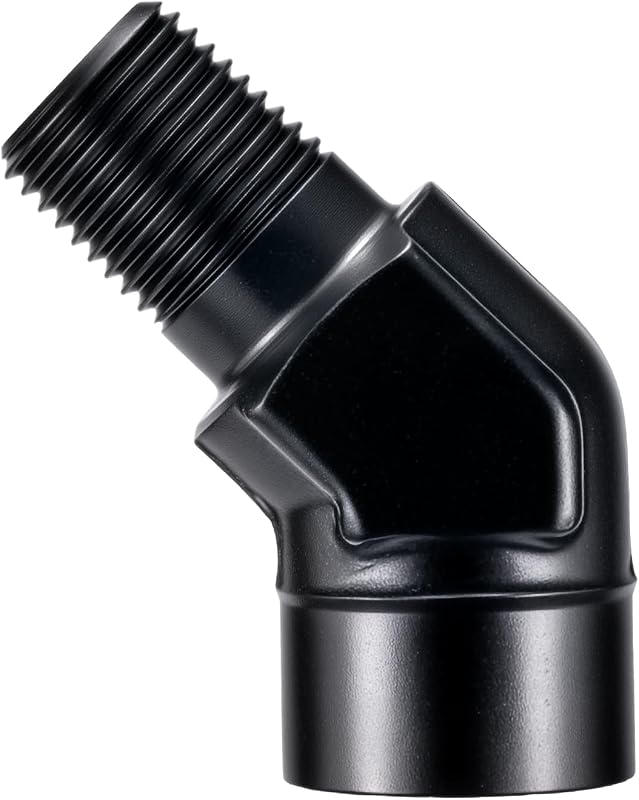 Adaptador de conexão EVIL ENERGY 1/8-27 NPT fêmea para macho, cotovelo 45° em alumínio preto – 1 unidade