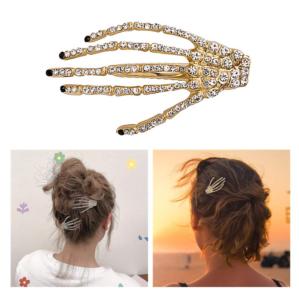 Amazon.com: TGone Halloween Hair Clip for Women Girls, Skeleton Hand  Rhinestone Hairclips Diamond Barrettes Gothic Hairpins Accessories,  Christmas Cosplay Party : Beauty & Personal Care