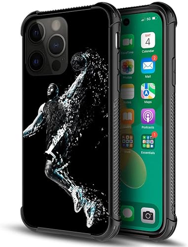 Funda compatible con iPhone 14 Pro, patrón de jugador de baloncesto 10 para niños y hombres, antiarañazos y a prueba de golpes para iPhone 14 Pro de