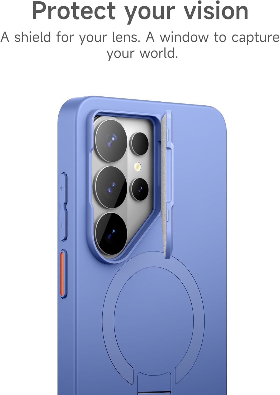 SURITCH for Samsung Galaxy S26 Ultra Phone Case, Magnetic Protective Cover with Camera Cover & Adjustable Metal Kickstand for Galaxy S26 Ultra -Starlight Blue