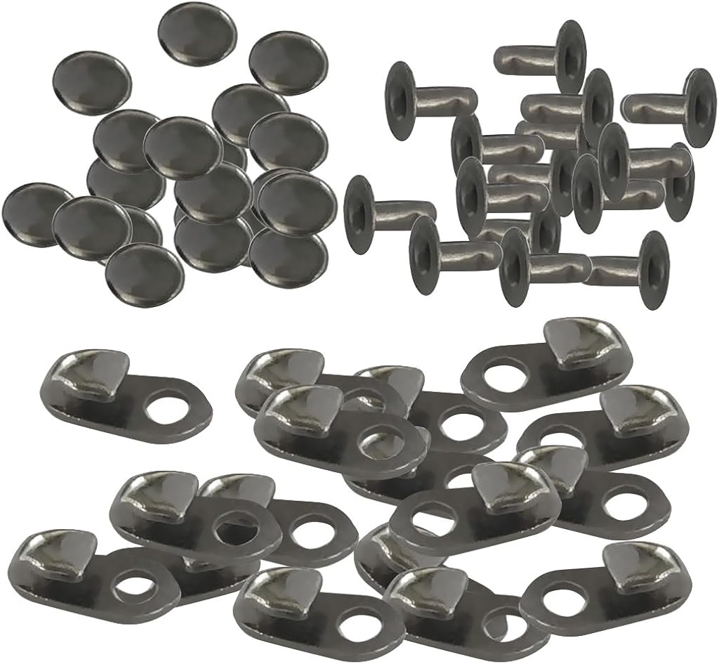 Sharplace 20 Sets Black Alloy Boot Lace Hooks Lace Fittings with Rivets