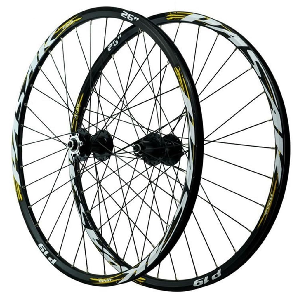 LPYDWZ MTB Bike Wheelset 24/26/27.5 Inch Disc Brake 29 ER Double Wall Bike Rim Hybrid/Sealed Bearing QR 135mm for 7-12 Speed(Black,26 inch)