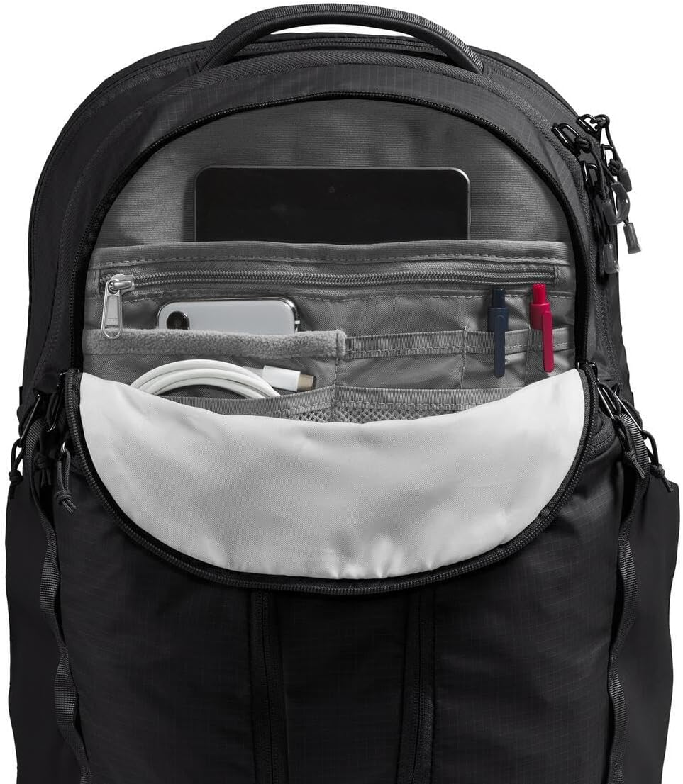 The North Face Women's Surge Commuter Laptop Backpack - Everyday Travel Bag, Laptop Sleeve, Water-Repellent, TNF Black/TNF Black-NPF, One Size