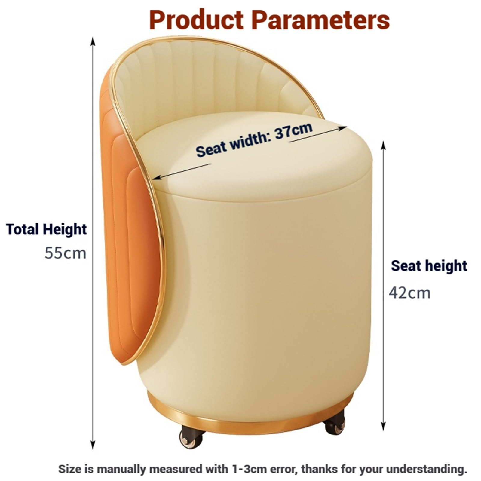 Pouf Contenitore Rotondo Imbottito, Sgabello Poggiapiedi per Camera da Letto Soggiorno Ingresso, Sedia da Trucco Moderna con Coperchio(A)