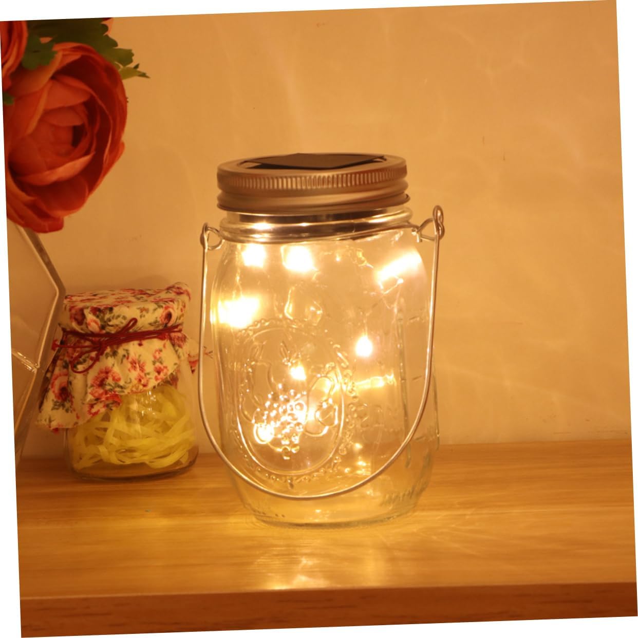 3Pcs Solar Jar Lights Transparent Garden Lanterns for Outdoor Decor Charming Atmosphere for Patio and Parties Solar Powered Hanging Solar Light