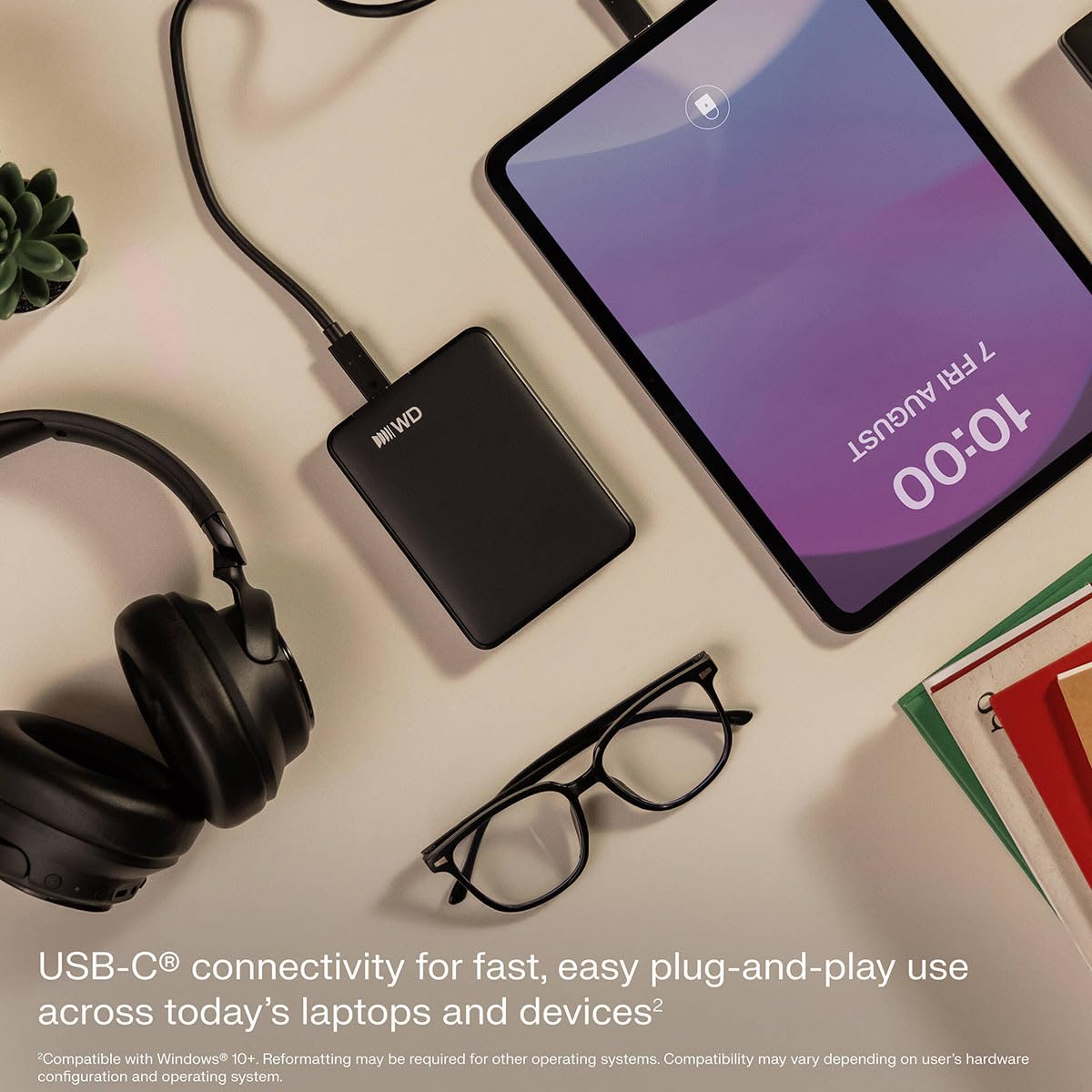 WD 6 to Elements Disque Dur Portable avec connectivité USB-C, Noir Graphite
