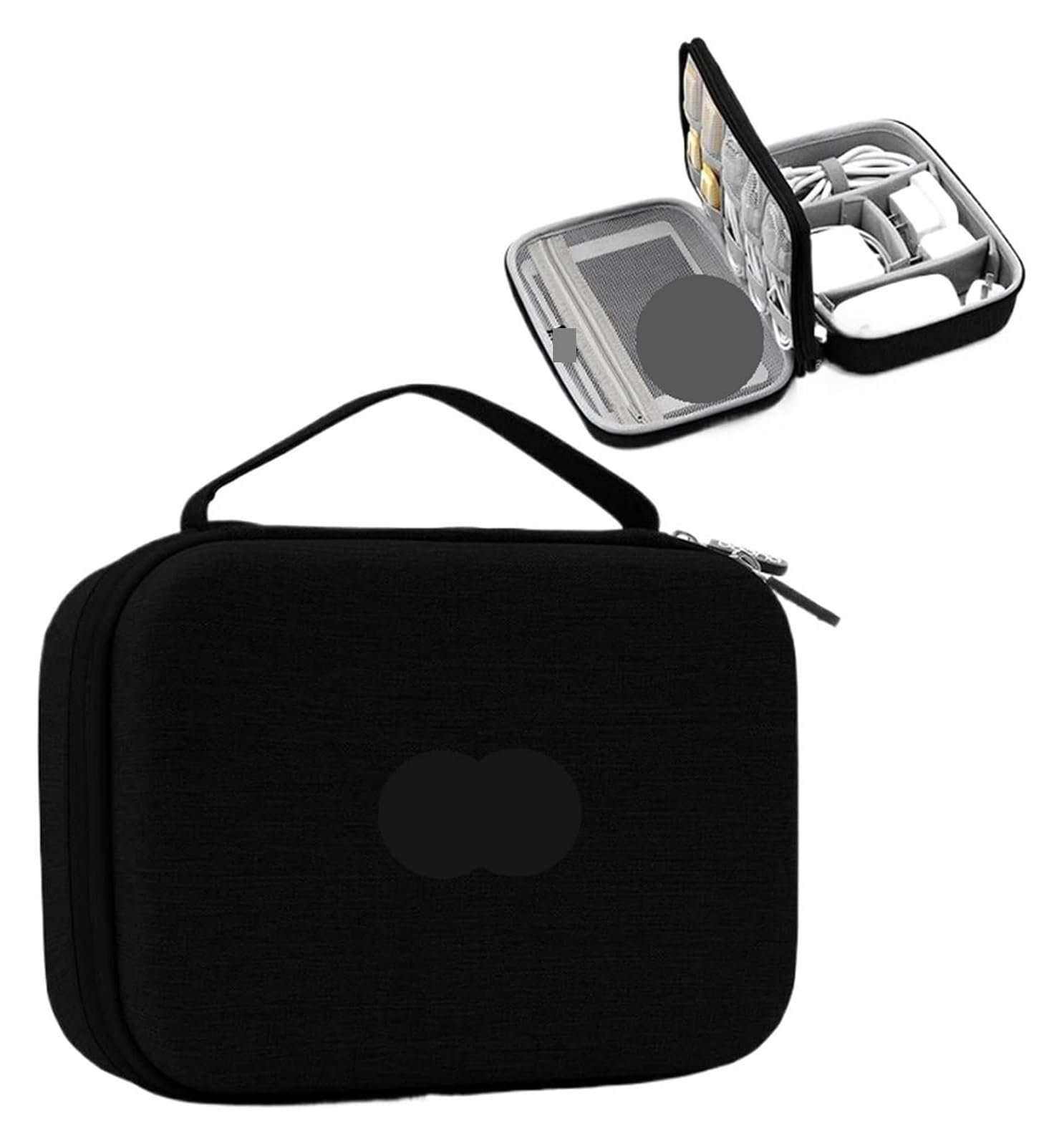 Torba na akcesoria elektroniczne, Etui na elektronikę Power Bank o dużej pojemności Cyfrowa torba podróżna paszport(Double Layer black a)