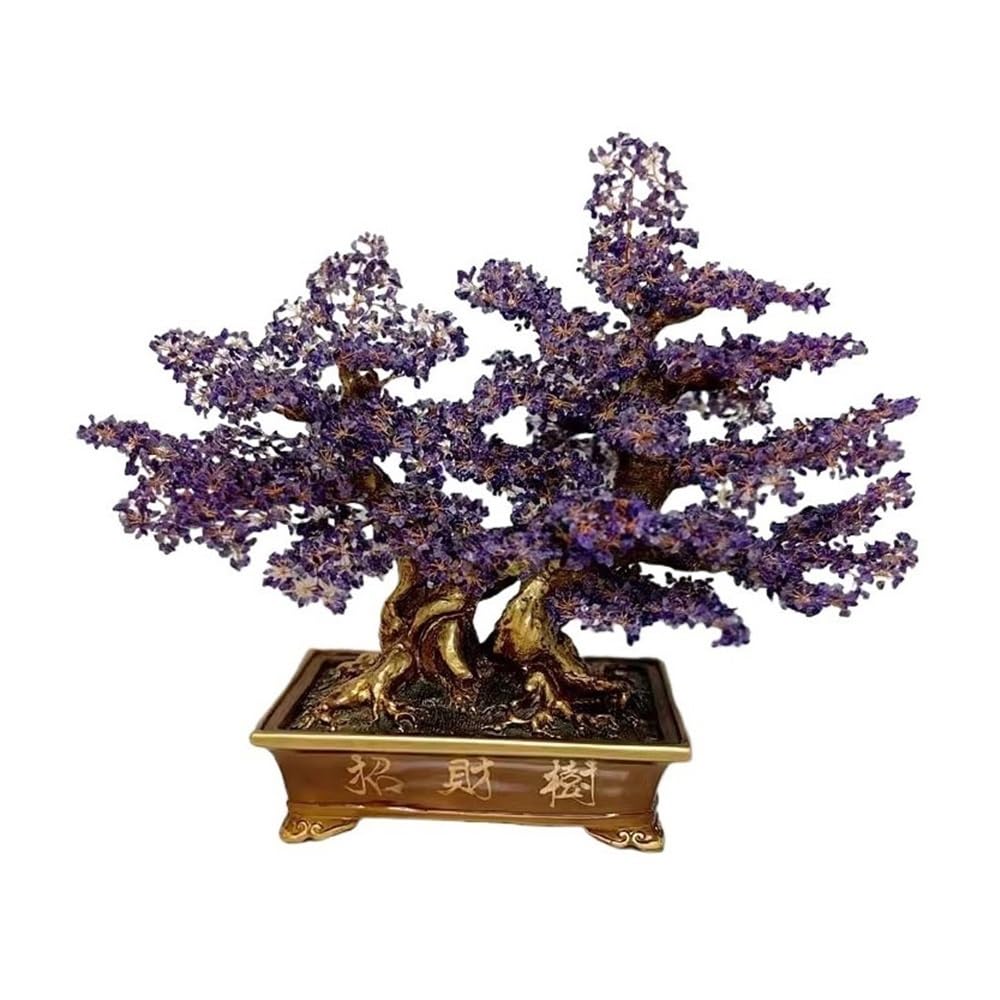 Money Tree Amethyst Large Money Tree Craft, Home Living Room Crystal Bonsai Ornament Crystal Tree