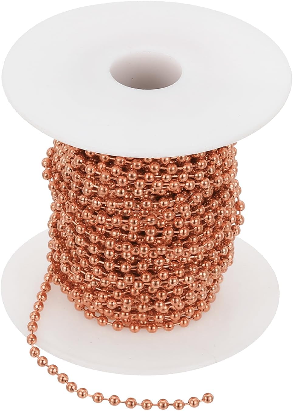 PATIKIL 10m/32.8ft Beaded Ball Chain, 2.4mm Stainless Steel Pull Chain Extension with 20 Pcs Connectors for Tag Chain, Keychain Rings, DIY Crafts, Rose Gold - Image 3